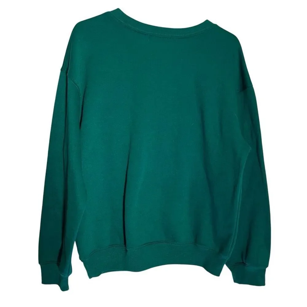 Wound Up What The Elf Is Going On Here Christmas Sweatshirt Green Size Medium - Picture 6 of 6